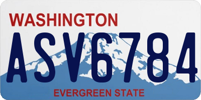 WA license plate ASV6784