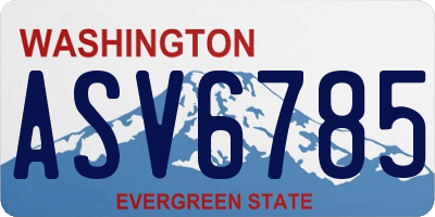 WA license plate ASV6785