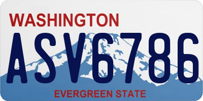 WA license plate ASV6786
