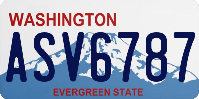 WA license plate ASV6787