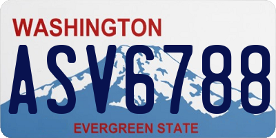 WA license plate ASV6788