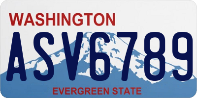 WA license plate ASV6789