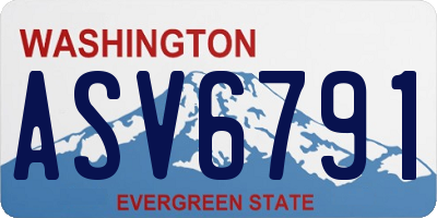 WA license plate ASV6791