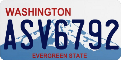 WA license plate ASV6792