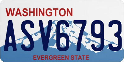 WA license plate ASV6793