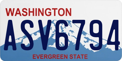 WA license plate ASV6794