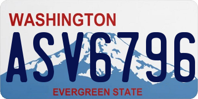 WA license plate ASV6796