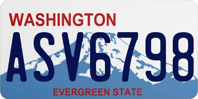 WA license plate ASV6798