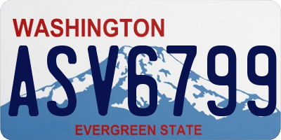 WA license plate ASV6799