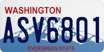 WA license plate ASV6801