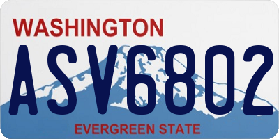 WA license plate ASV6802