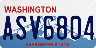 WA license plate ASV6804