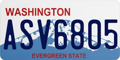 WA license plate ASV6805