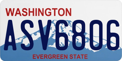 WA license plate ASV6806