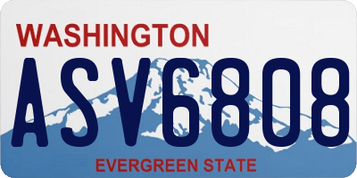 WA license plate ASV6808