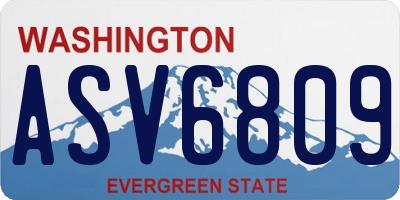 WA license plate ASV6809