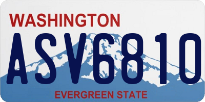 WA license plate ASV6810