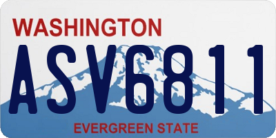 WA license plate ASV6811