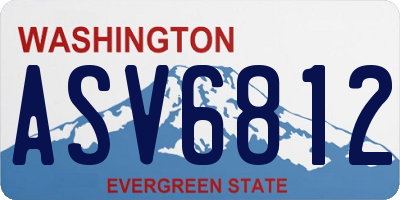 WA license plate ASV6812