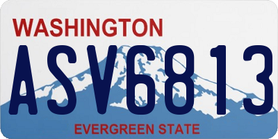 WA license plate ASV6813