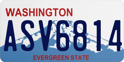 WA license plate ASV6814