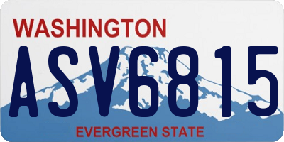 WA license plate ASV6815
