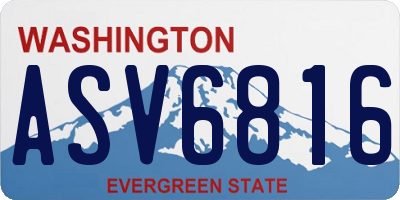 WA license plate ASV6816
