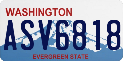 WA license plate ASV6818