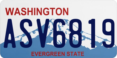 WA license plate ASV6819