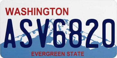 WA license plate ASV6820