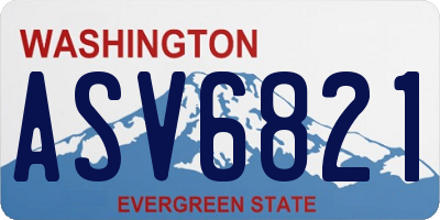 WA license plate ASV6821