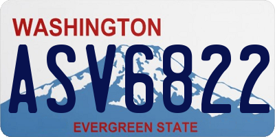 WA license plate ASV6822