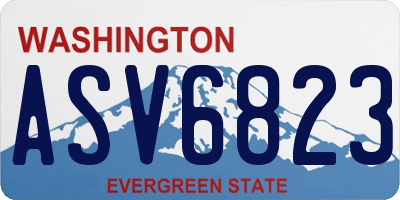 WA license plate ASV6823