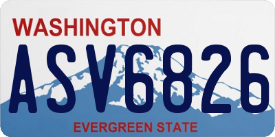 WA license plate ASV6826