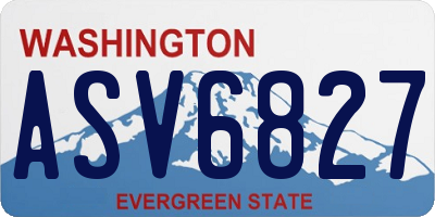 WA license plate ASV6827
