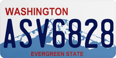 WA license plate ASV6828