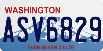 WA license plate ASV6829