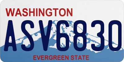 WA license plate ASV6830