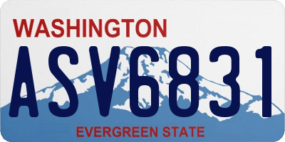 WA license plate ASV6831