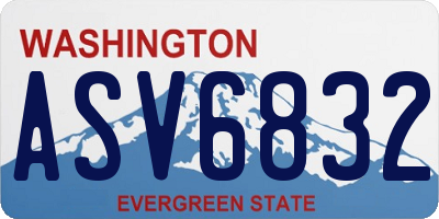 WA license plate ASV6832