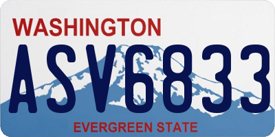 WA license plate ASV6833