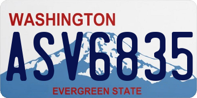 WA license plate ASV6835