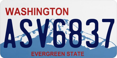 WA license plate ASV6837
