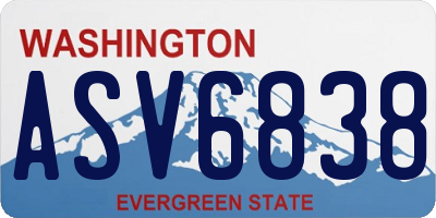 WA license plate ASV6838