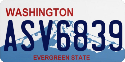 WA license plate ASV6839