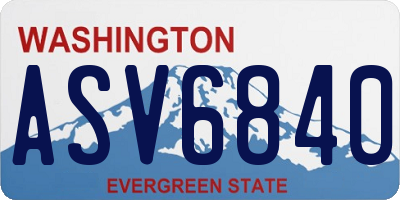 WA license plate ASV6840