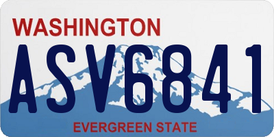 WA license plate ASV6841