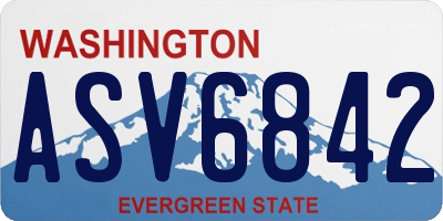 WA license plate ASV6842