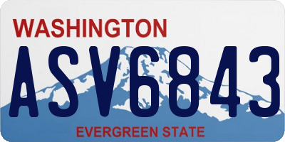 WA license plate ASV6843