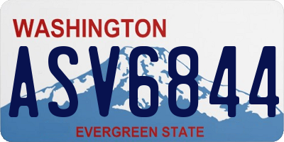 WA license plate ASV6844
